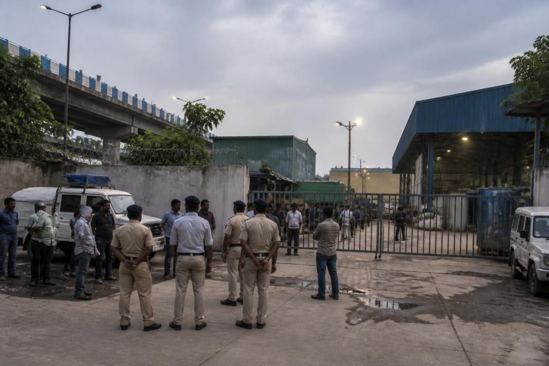Dum Dum waste plant near Kolkata where employees were allegedly assaulted during a job demand dispute.