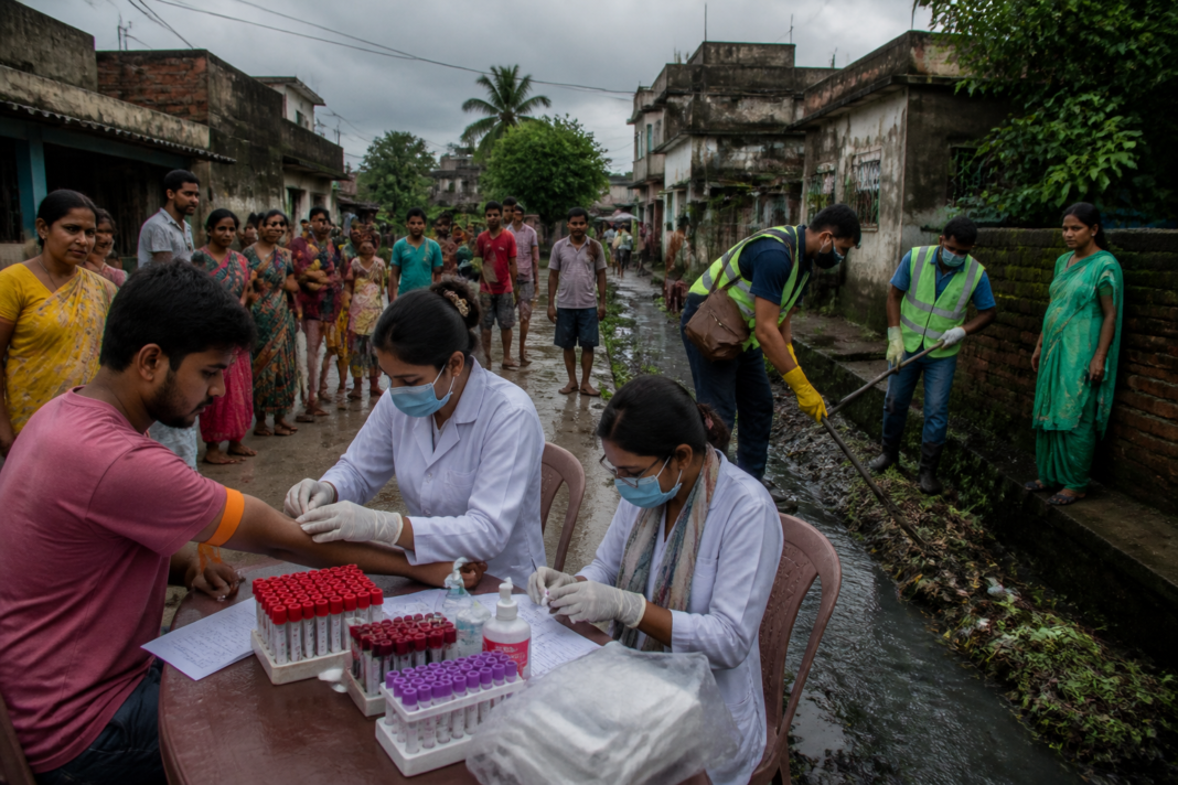 Bengal dengue cases map with Murshidabad highlighted as the worst-affected district