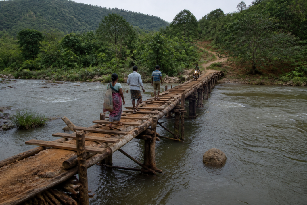ASR district bridge built by Adivasi residents across a forest stream in Andhra Pradesh