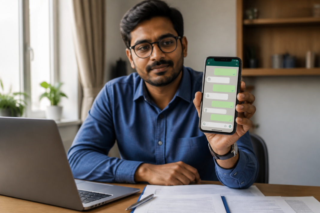 EPFO WhatsApp service shown on a smartphone for provident fund members