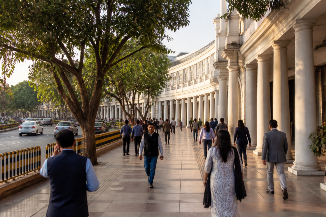 Connaught Place inner circle kept clear of street vendors during the BRICS Summit