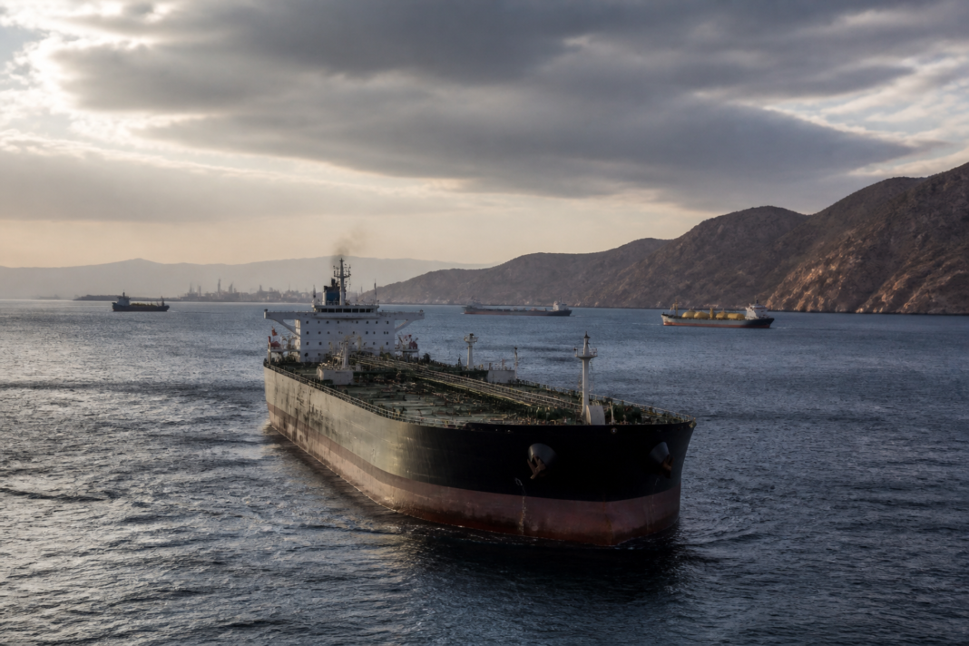 Oil tanker near a contested maritime route as India tanker costs rise
