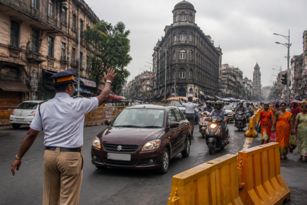 Pune traffic diversion on central roads during the Atharvashirsha recitation event
