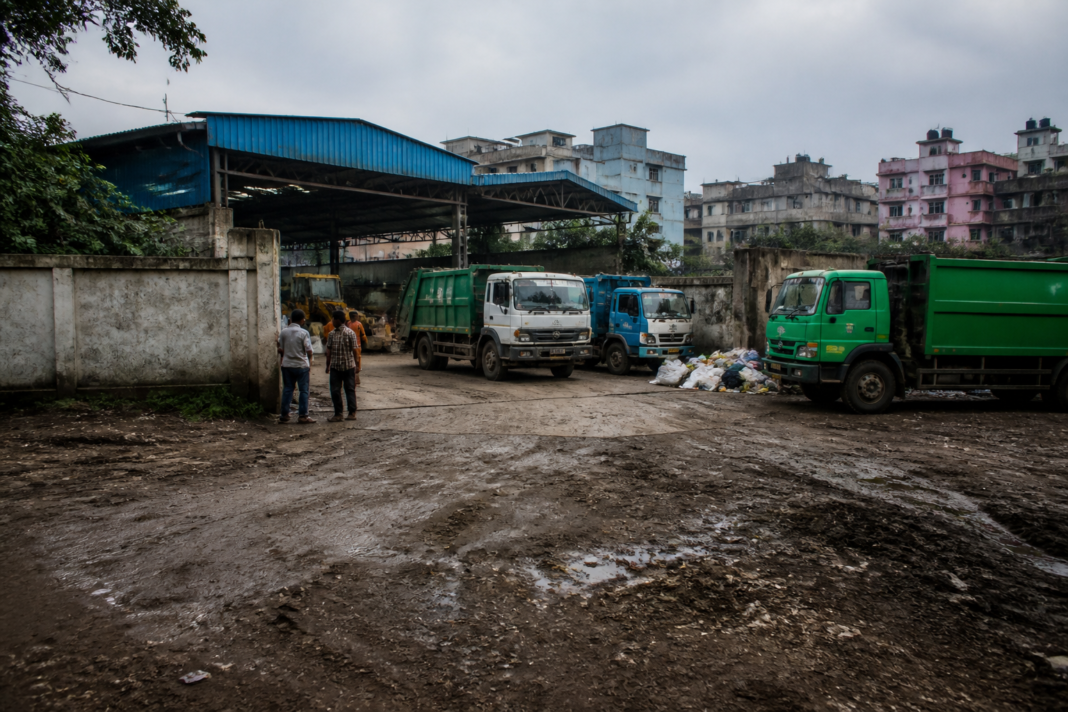 Dum Dum waste clearance workers at a municipal dump yard in Kolkata