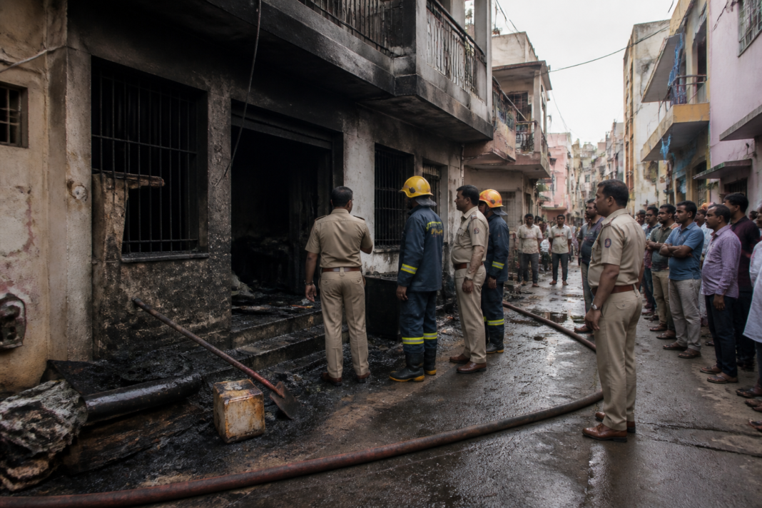 Belagavi refrigerator explosion fire damage at a residential house in Chavat Galli