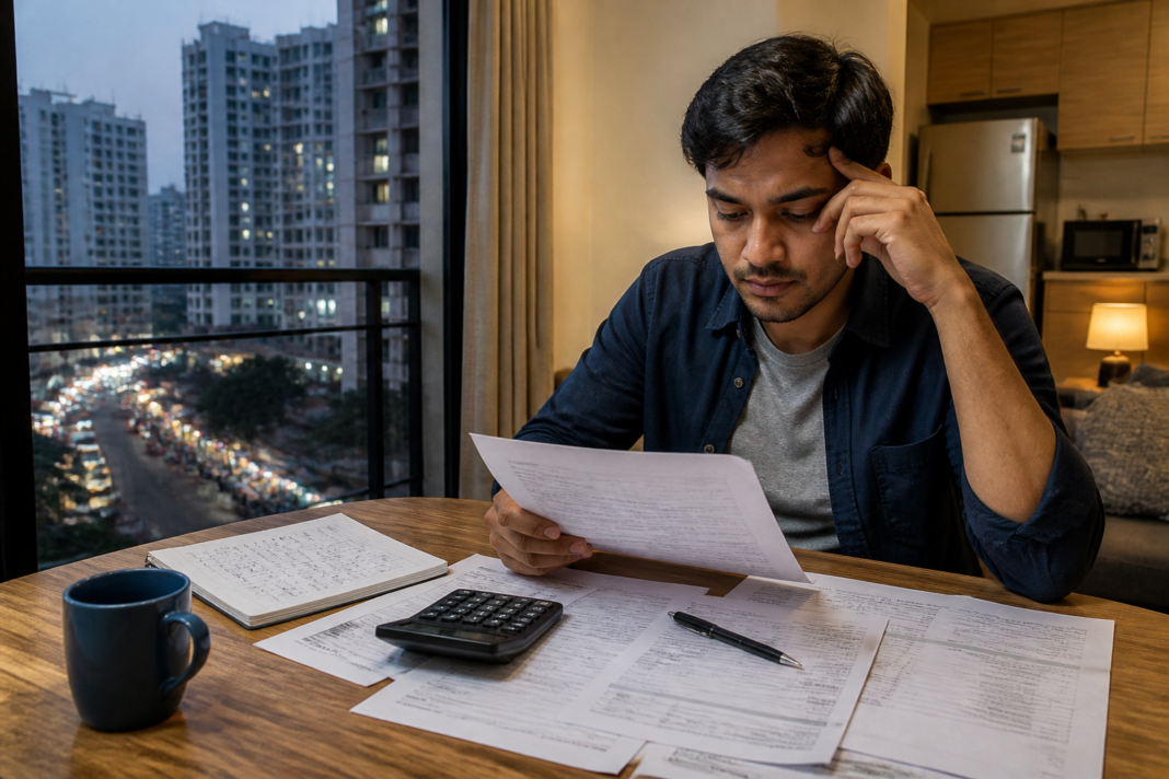 Rent affordability calculation beside a city apartment and monthly household expenses