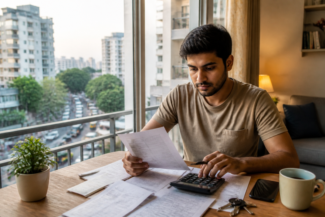 Rent affordability calculation beside a modest urban rental flat and commuting costs