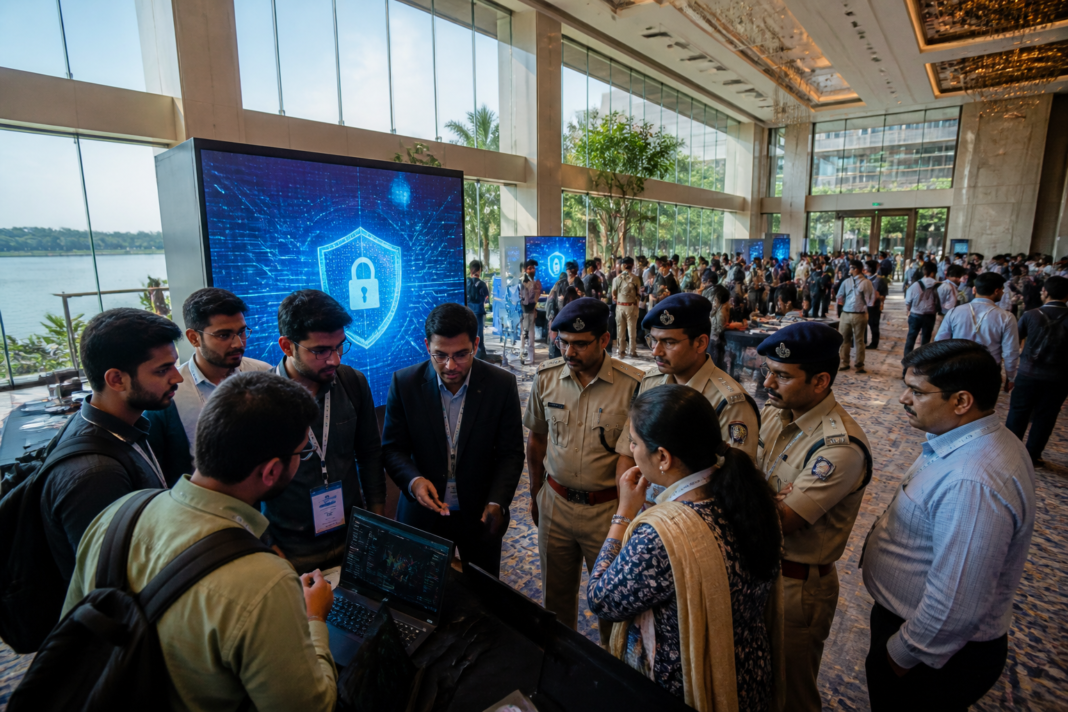 c0c0n 2026 cybersecurity conference venue in Kochi with technology delegates and police officials