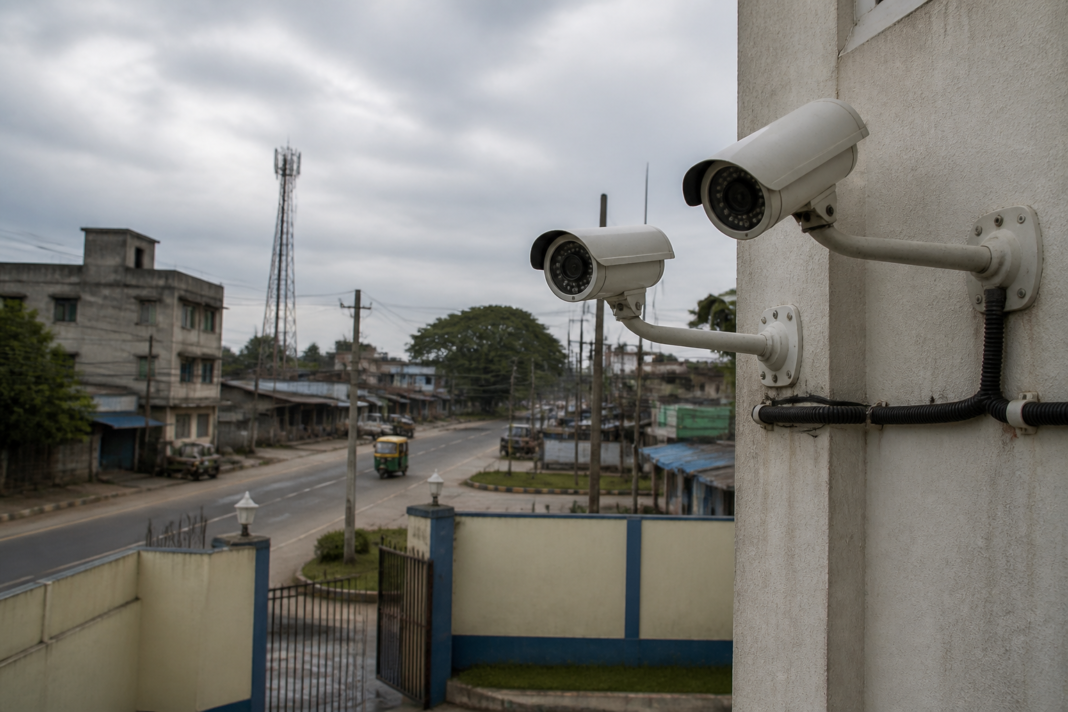 CCTV cameras outside a police facility linked to the Baruipur encounter case