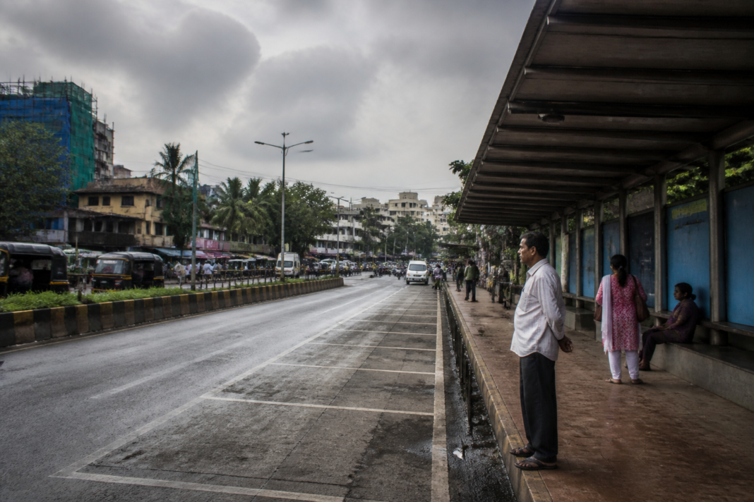 Vasai-Virar bus strike leaves an empty city bus route during the Ganesh festival period.