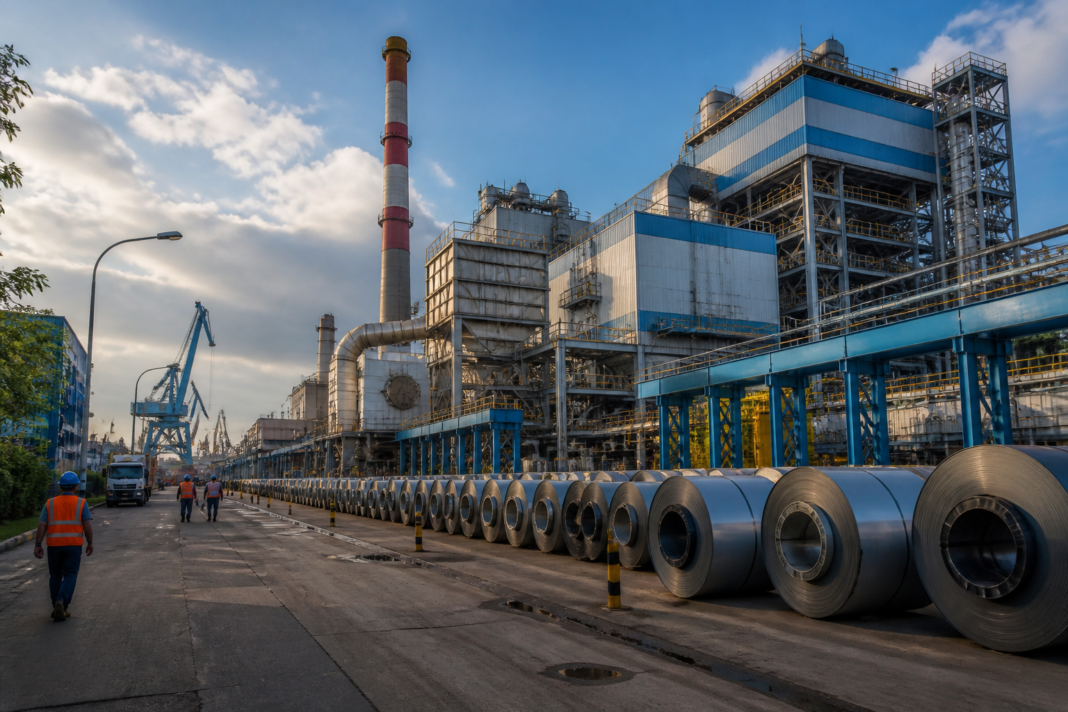 Haldia steel expansion at an industrial manufacturing plant in West Bengal