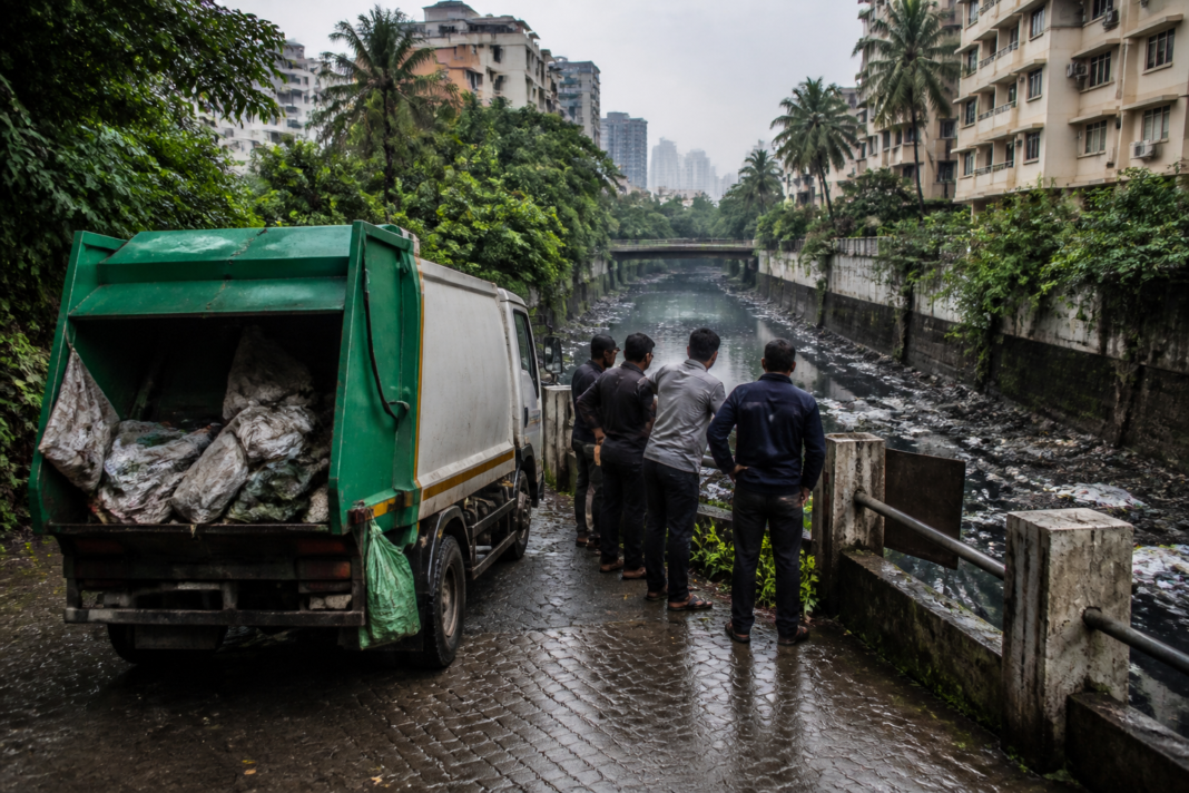Mumbai waste dumping near the Lokhandwala Mogra nullah in Andheri