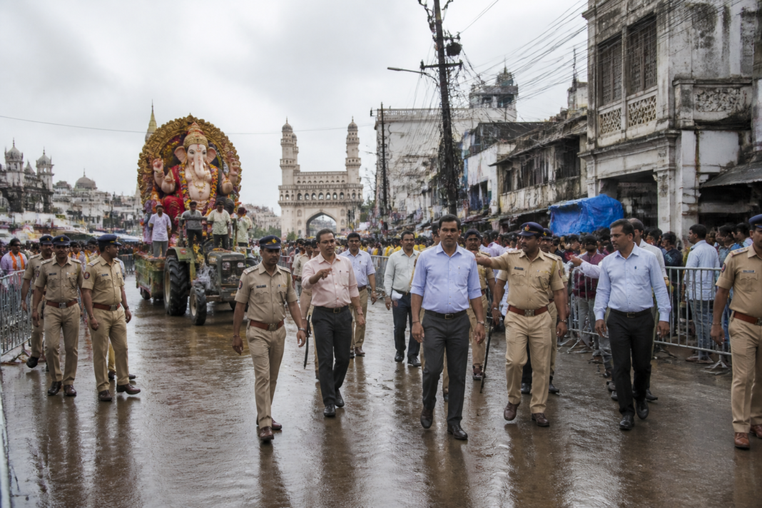 Hyderabad Ganesh immersion procession route inspected by police and civic officials