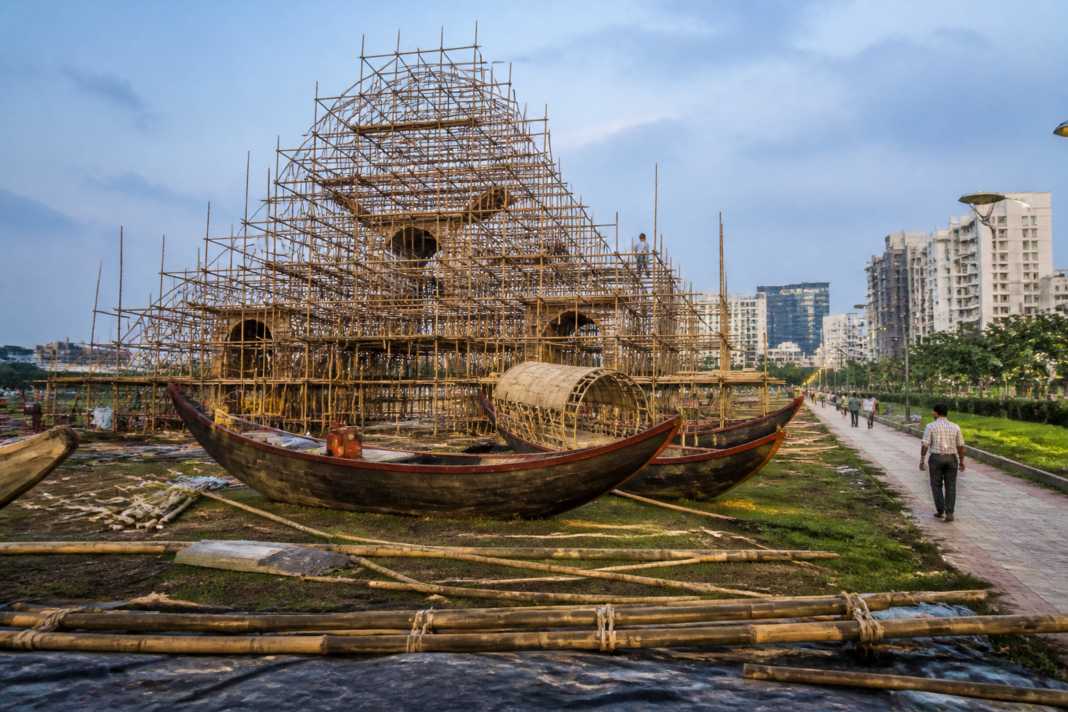 New Town Durga Puja pandal and public ground in Kolkata