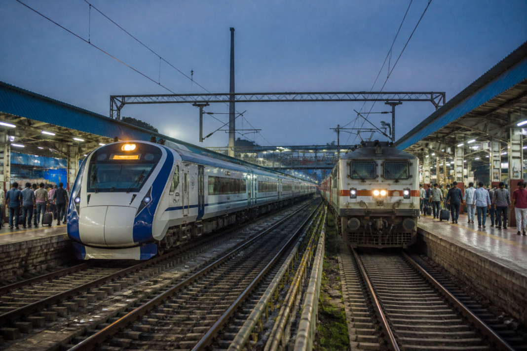 Vande Bharat sleeper train and Rajdhani Express representing India's changing premium rail travel