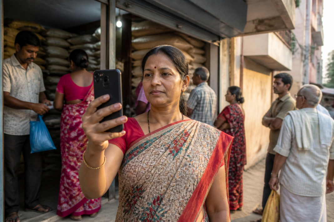 Karnataka ration card e-KYC through a mobile phone using facial authentication
