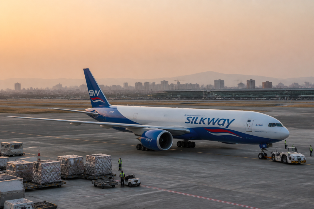Navi Mumbai airport cargo flight arriving at Navi Mumbai International Airport