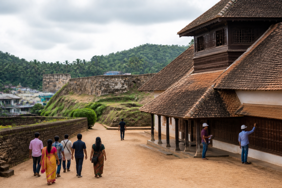 Padmanabhapuram Palace beside the deteriorating Kalkulam Fort heritage landscape