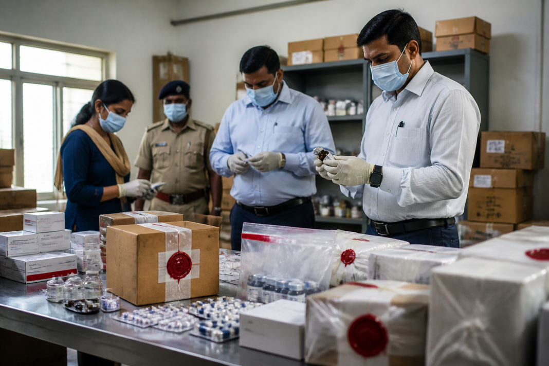 Karnataka fake drug racket investigation involving seized counterfeit medicine packages