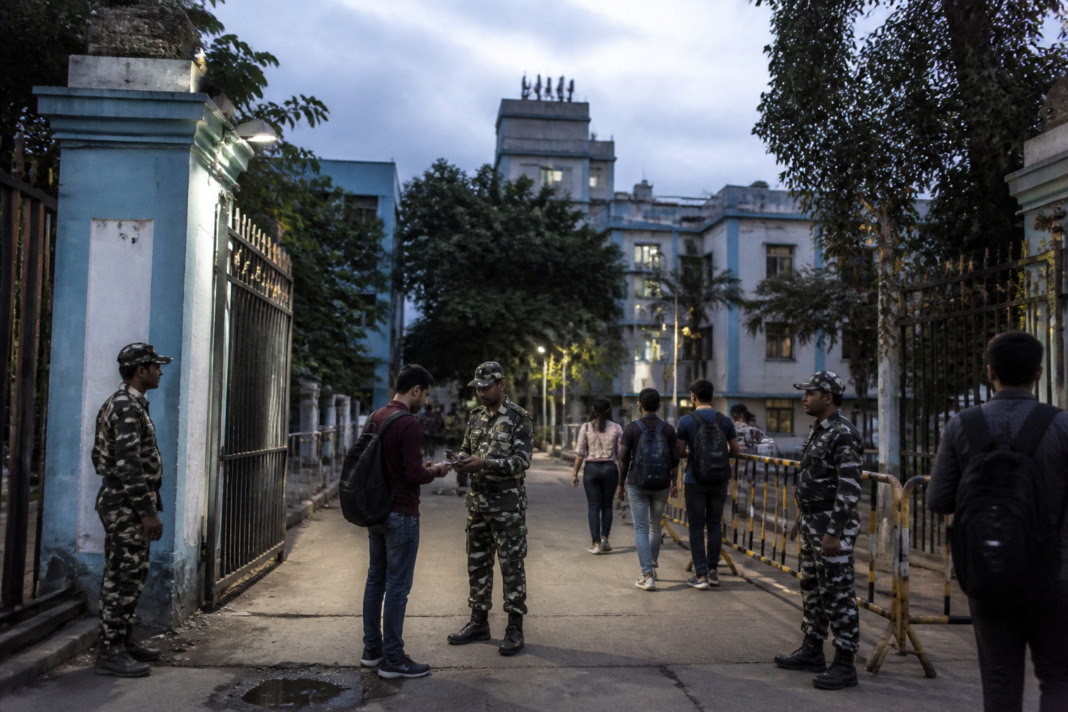 Jadavpur University campus security gate linked to the CCTV leak probe