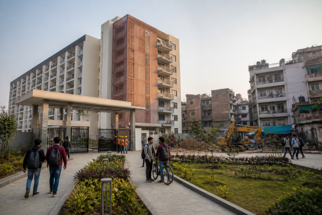 Delhi student hostels planned near a university campus to address unsafe PG housing