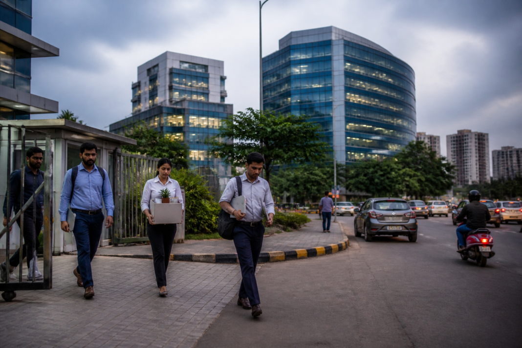 Oracle layoffs report involving technology workers and offices in Bengaluru