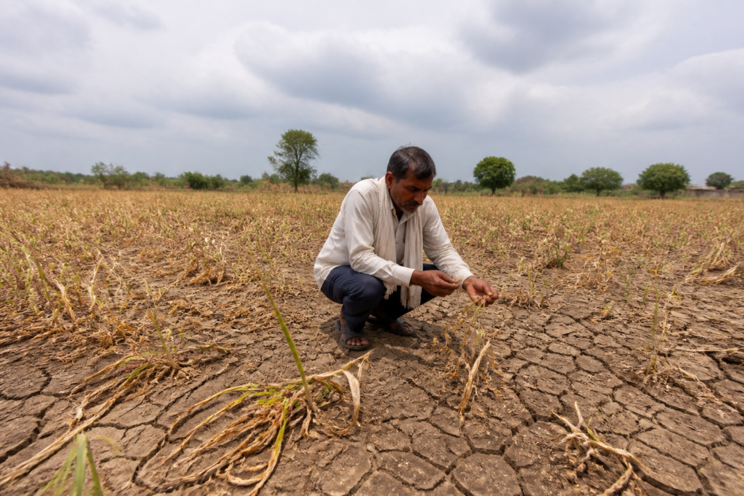 Maharashtra drought assessment amid dry farmland and damaged kharif crops
