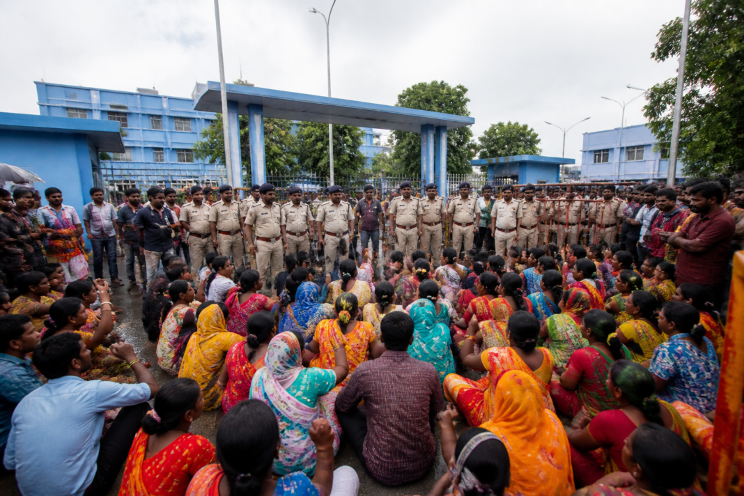 Bankura tribal protest outside the district magistrate’s office in West Bengal