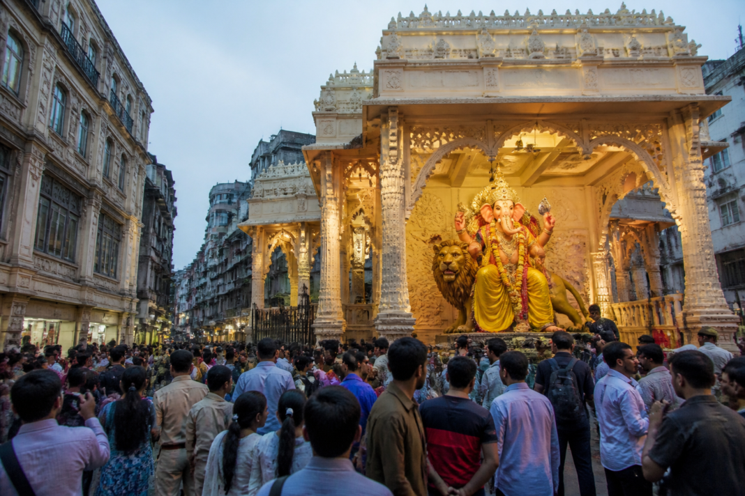 Fortcha Raja Ganesh idol inside Mumbai’s Fort pandal modelled on Rajasthan’s Karni Mata Temple