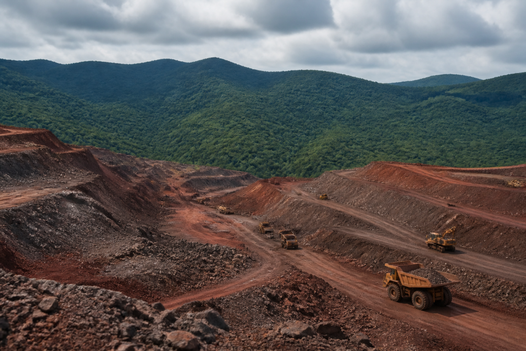 Karnataka mining leases and forested mining blocks in an iron ore region