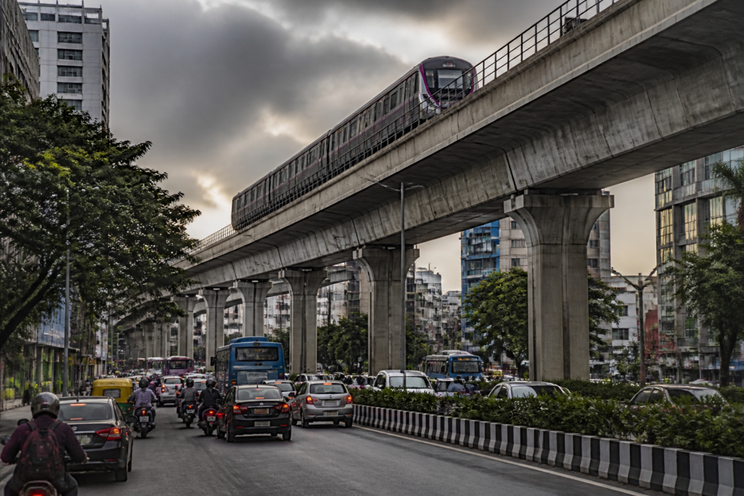 Bengaluru Metro double-decker project corridor proposed above a congested city road