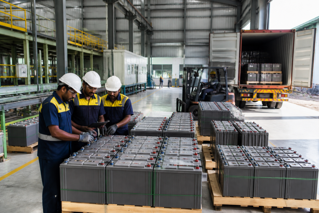 Exide Industries battery exports from an Indian manufacturing plant to Europe