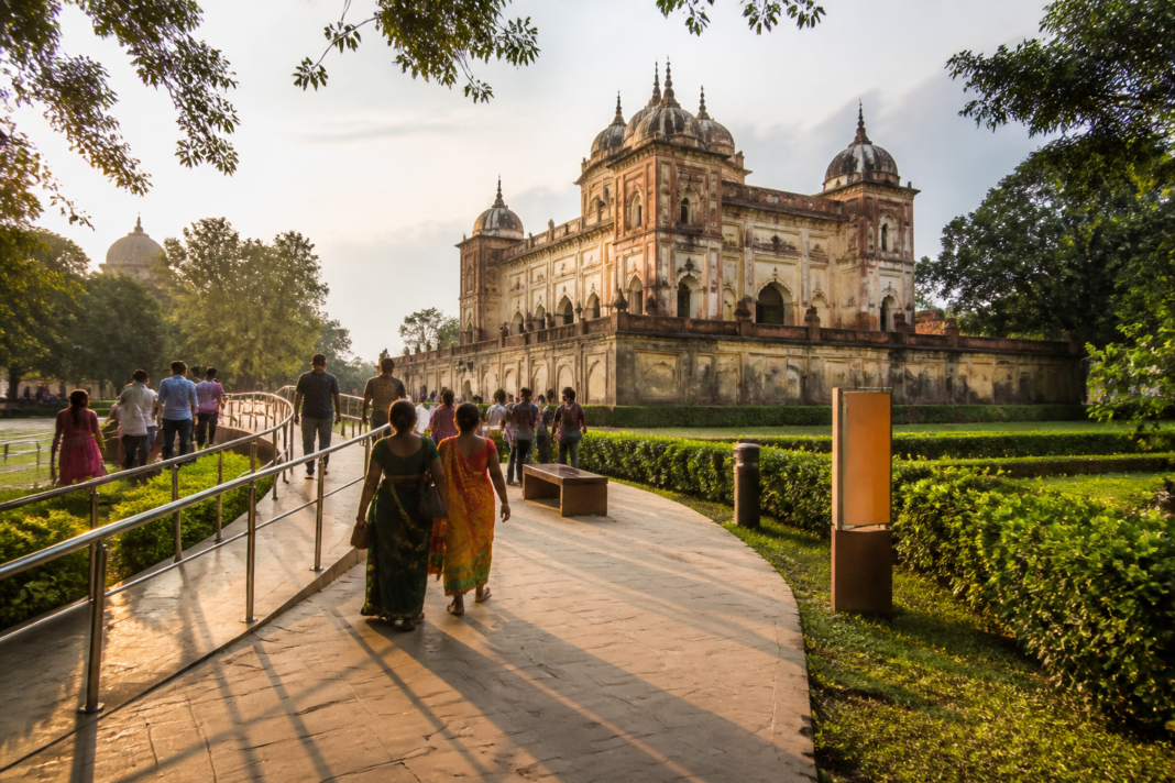 West Bengal heritage tourism site with visitor pathways and conservation-focused facilities