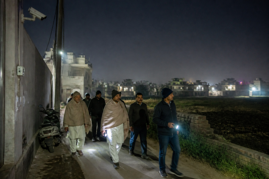 Rani Khera village residents conducting a night patrol after rising thefts in outer Delhi