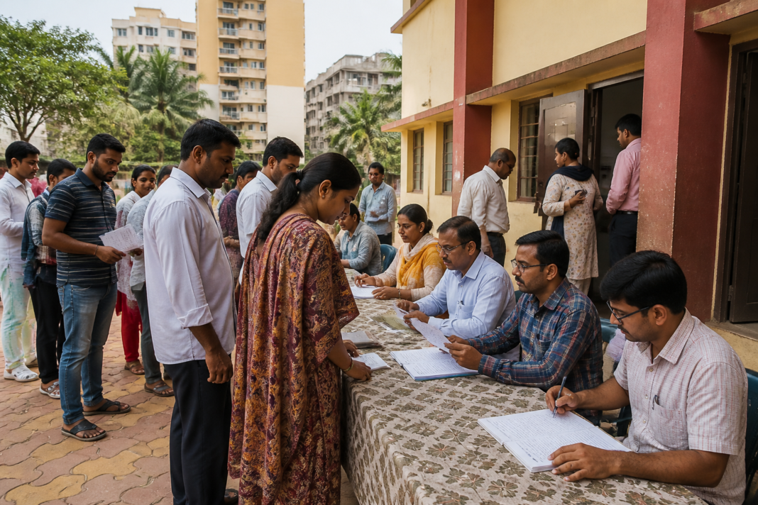 Panvel voter registration camps at a polling station for electoral roll updates