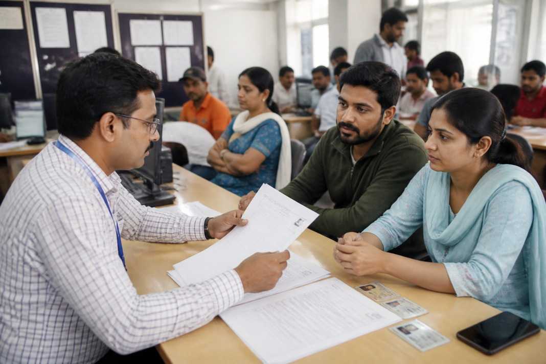 Bengaluru SIR electoral roll forms and voter assistance at an election office