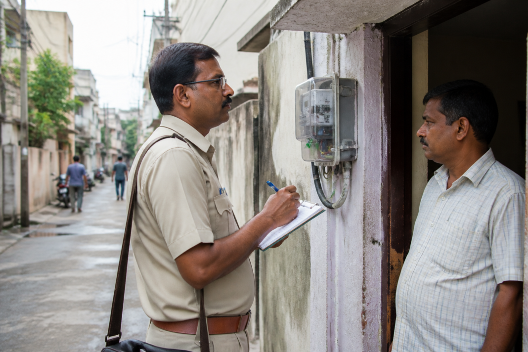 Tamil Nadu electricity bill verification through a household electricity meter inspection