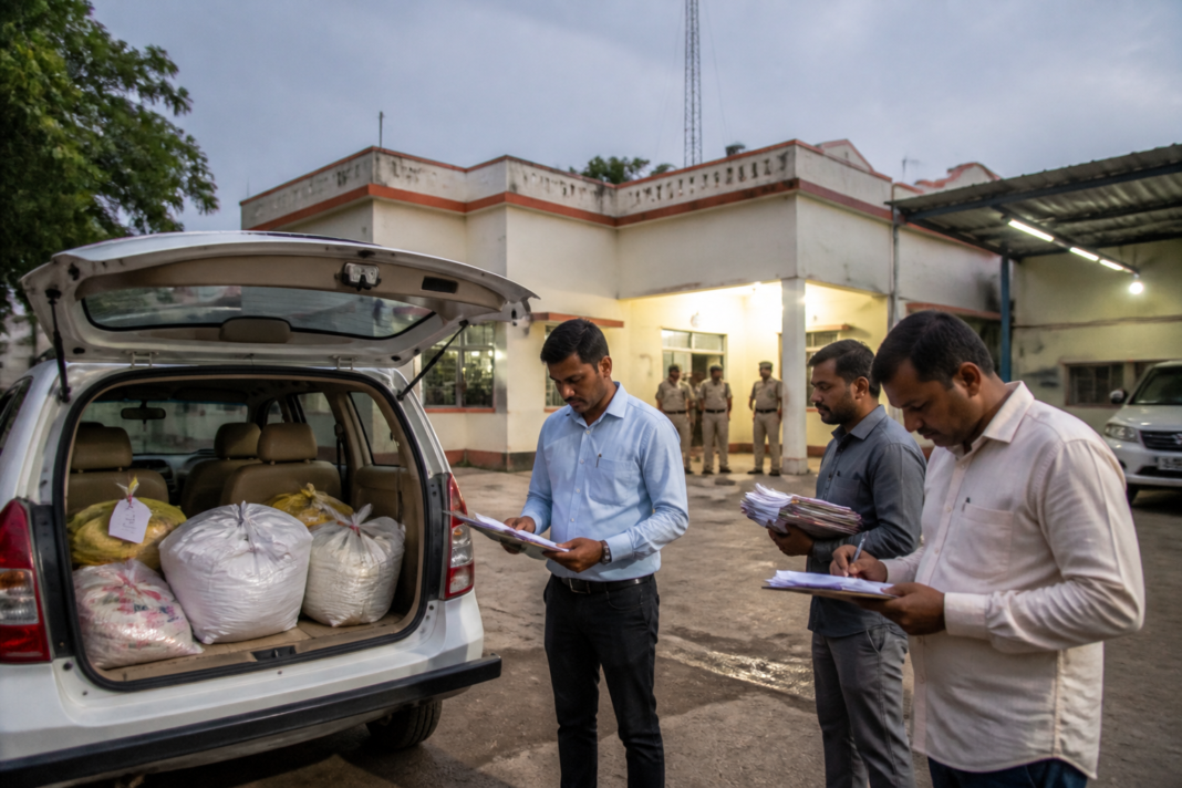 Telangana ACB officials conducting a bribe investigation linked to the Keesara SI case