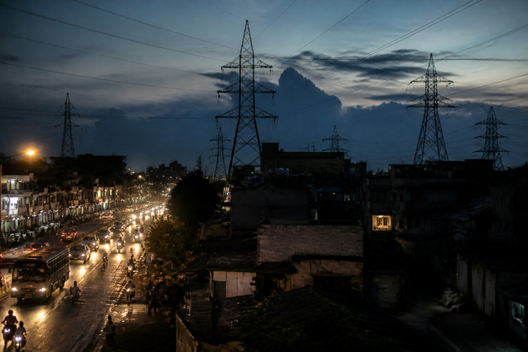 Tamil Nadu power shortage affecting an urban electricity grid during evening peak demand