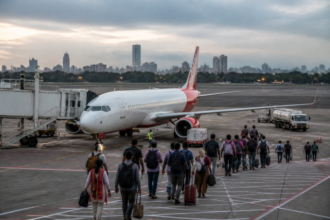Air India Express domestic routes linking a regional Indian airport with a major metro city