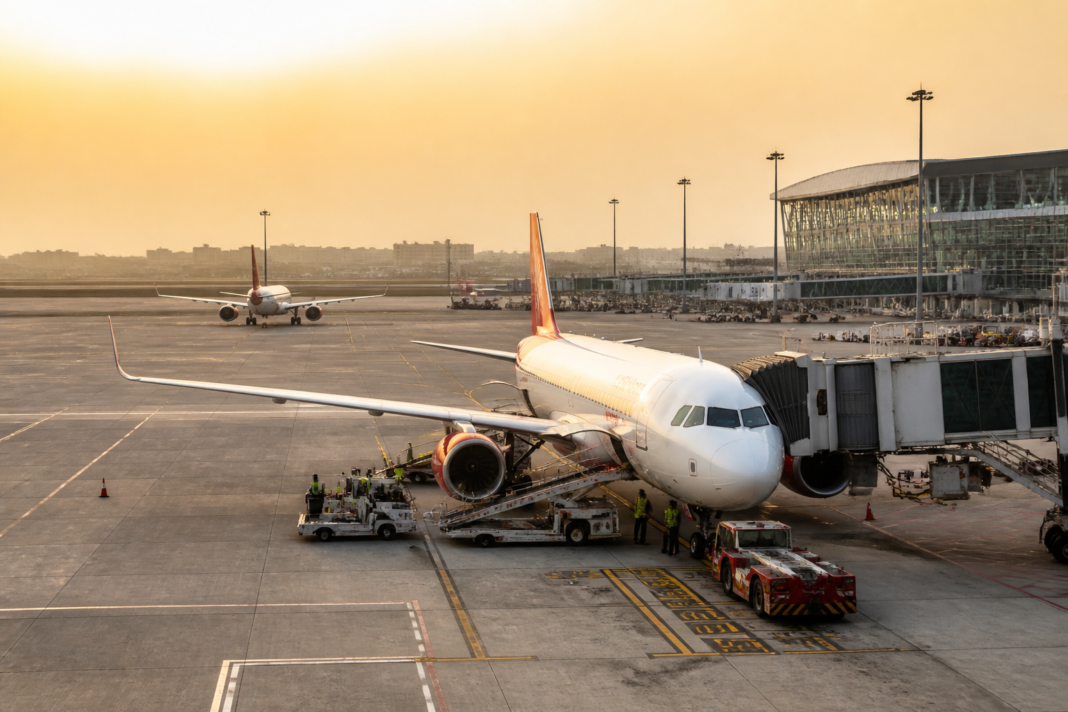 Air India aircraft at an Indian airport amid reported capacity cuts