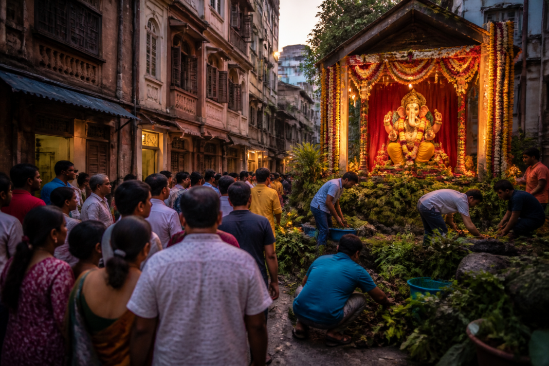 Girgaon Ganeshotsav centenary celebration at a traditional Mumbai neighbourhood mandal