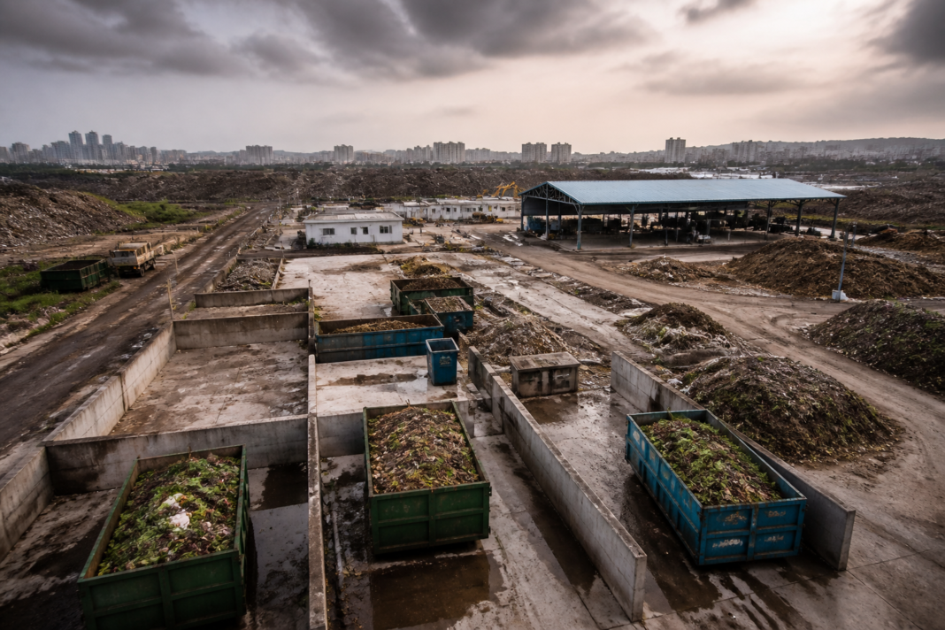 Pune bio-CNG plant site at the Uruli Devachi waste depot with municipal waste infrastructure