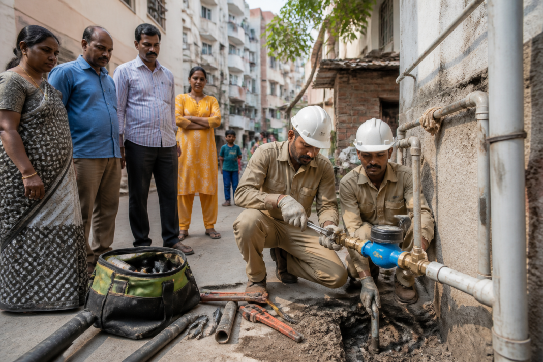 Pimpri-Chinchwad illegal water connections being surveyed for municipal water meter installation