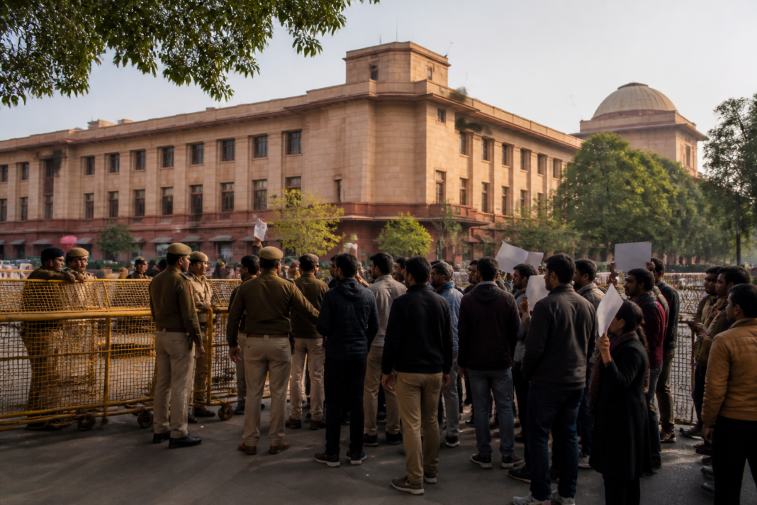 Delhi High Court protest permission case involving a demonstration at Jantar Mantar
