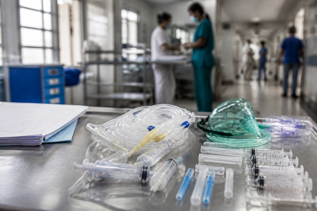 Medical device price control survey showing hospital IV sets and syringes
