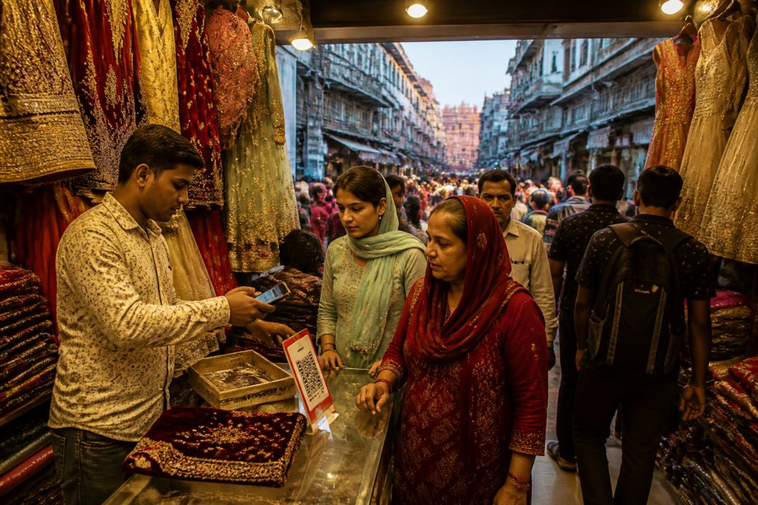 UPI charges affecting Chandni Chowk traders at a busy Delhi wedding market