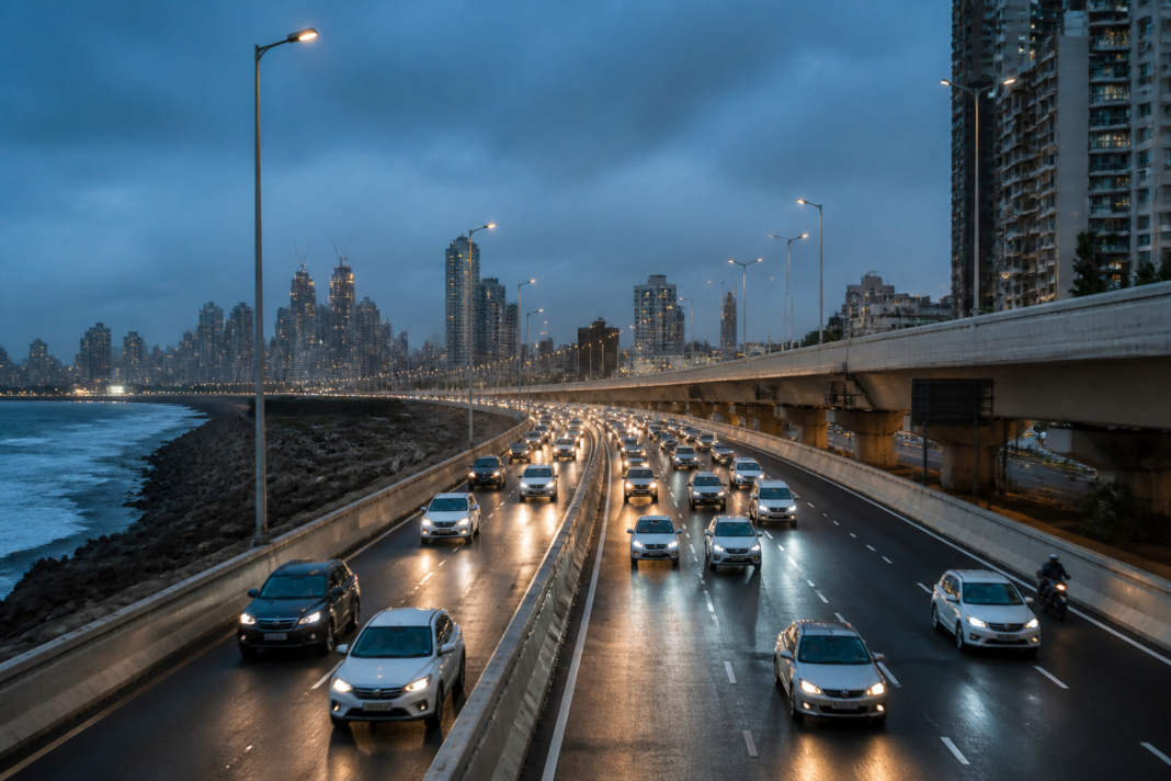 Mumbai Coastal Road carrying traffic during 24-hour operations