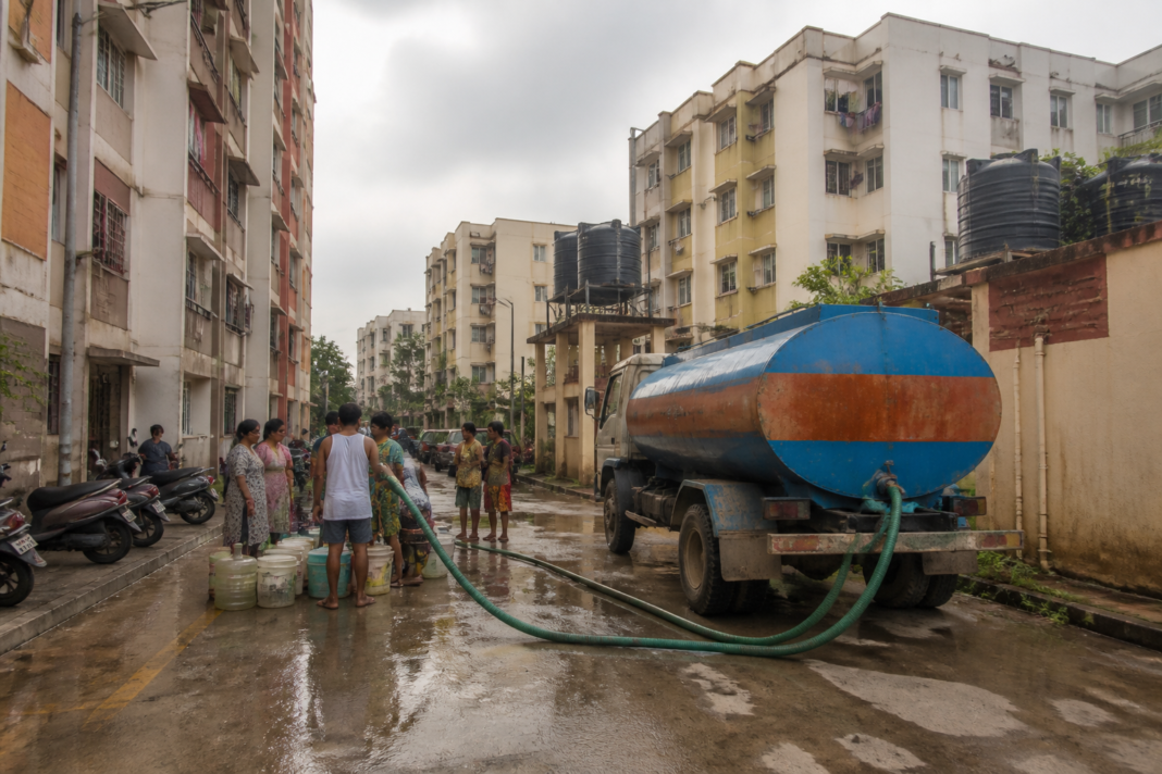 Visakhapatnam water shortage affecting an apartment complex supplied by tankers