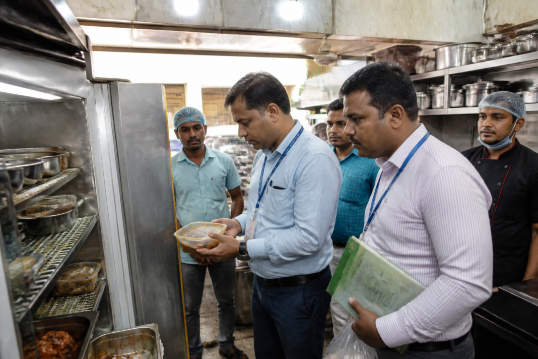 Kolkata food safety drive officials inspecting a Golpark eatery
